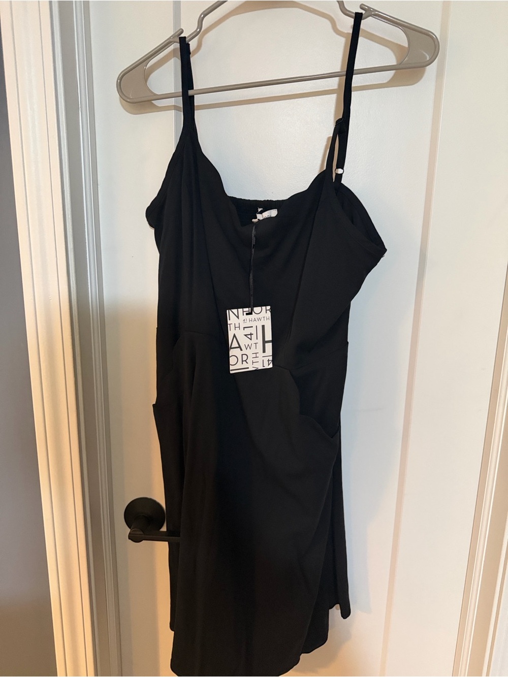 41 Hawthorn Black Mini Slip Dress with Adjustable Straps